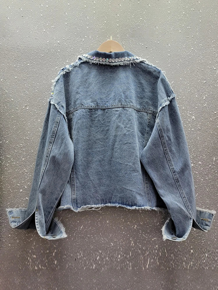 Spliced Diamonds Denim Jacket