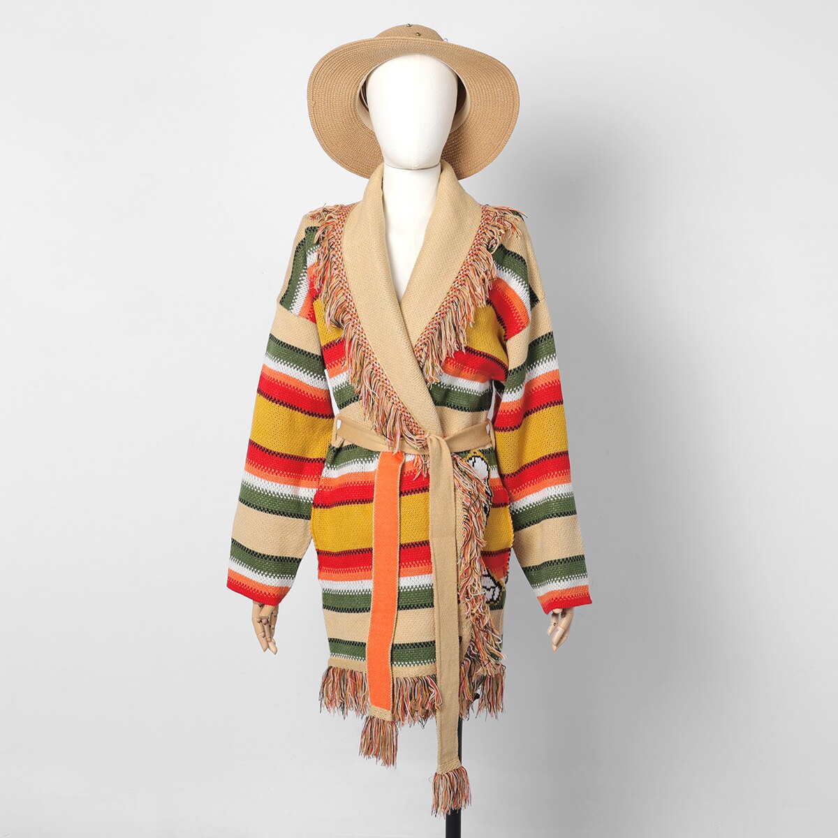 Rainbow Striped Sweater Cardigan