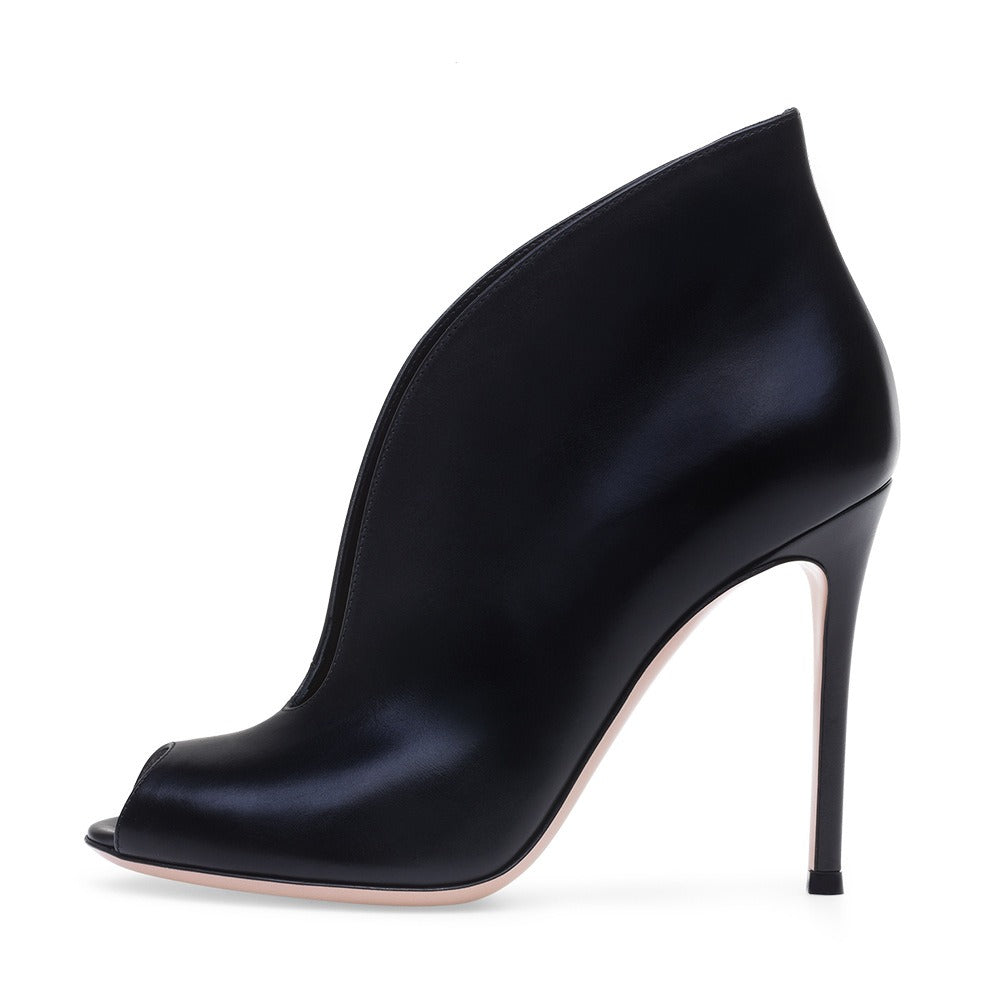 European and American Women's Open Toed Fish Mouth Ankle Boots