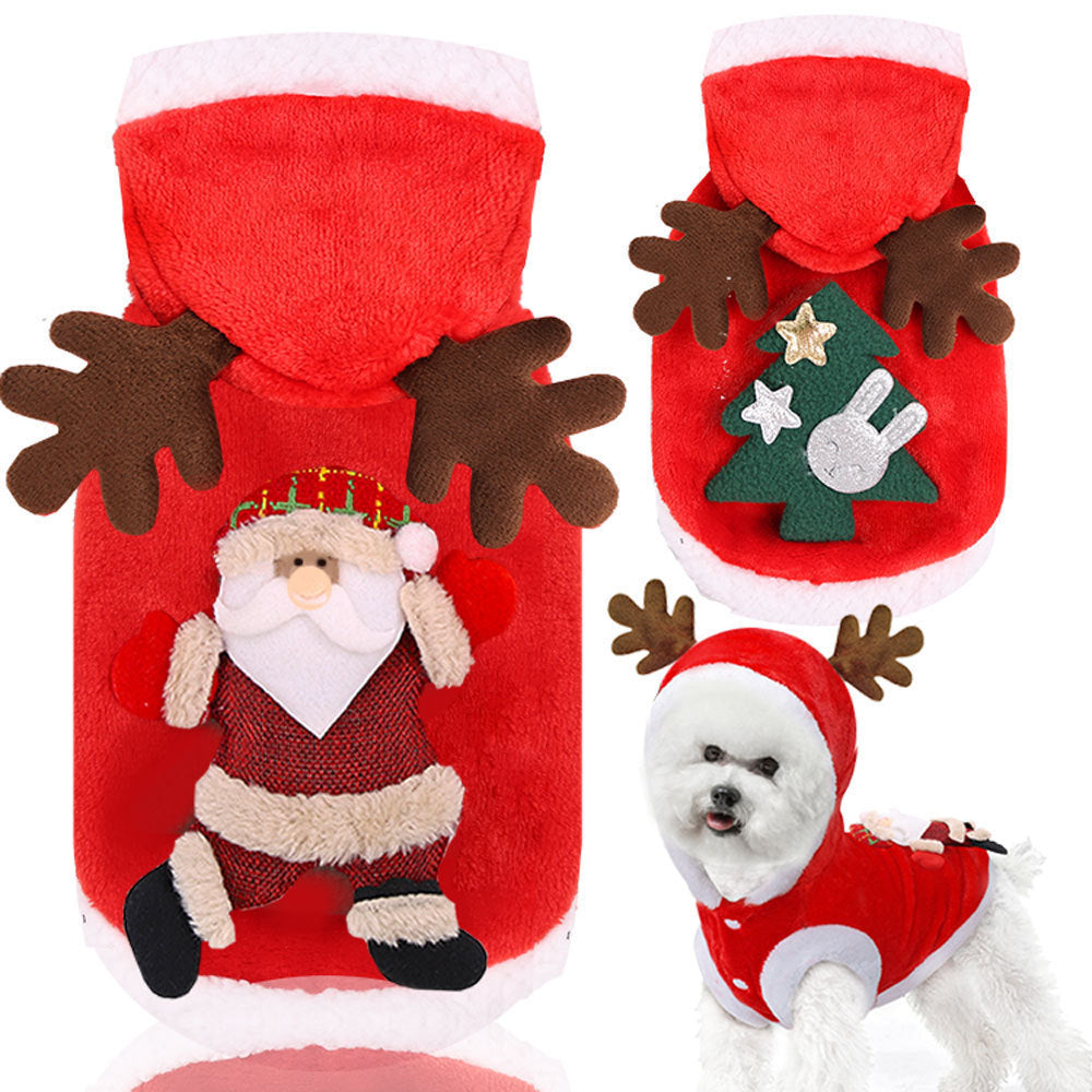 Winter warm pet dog reindeer clothing Christmas