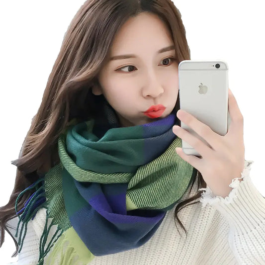 Boho Plaid Scarf - Winter Women's Collection (One Piece)
