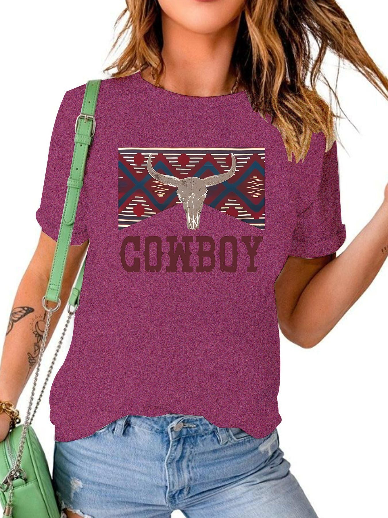 COWBOY pattern new short sleeved shirt