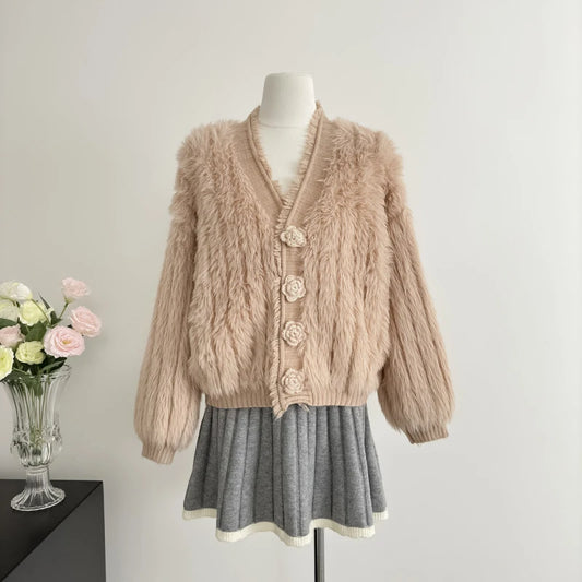 V-Neck Knitted Cardigan
