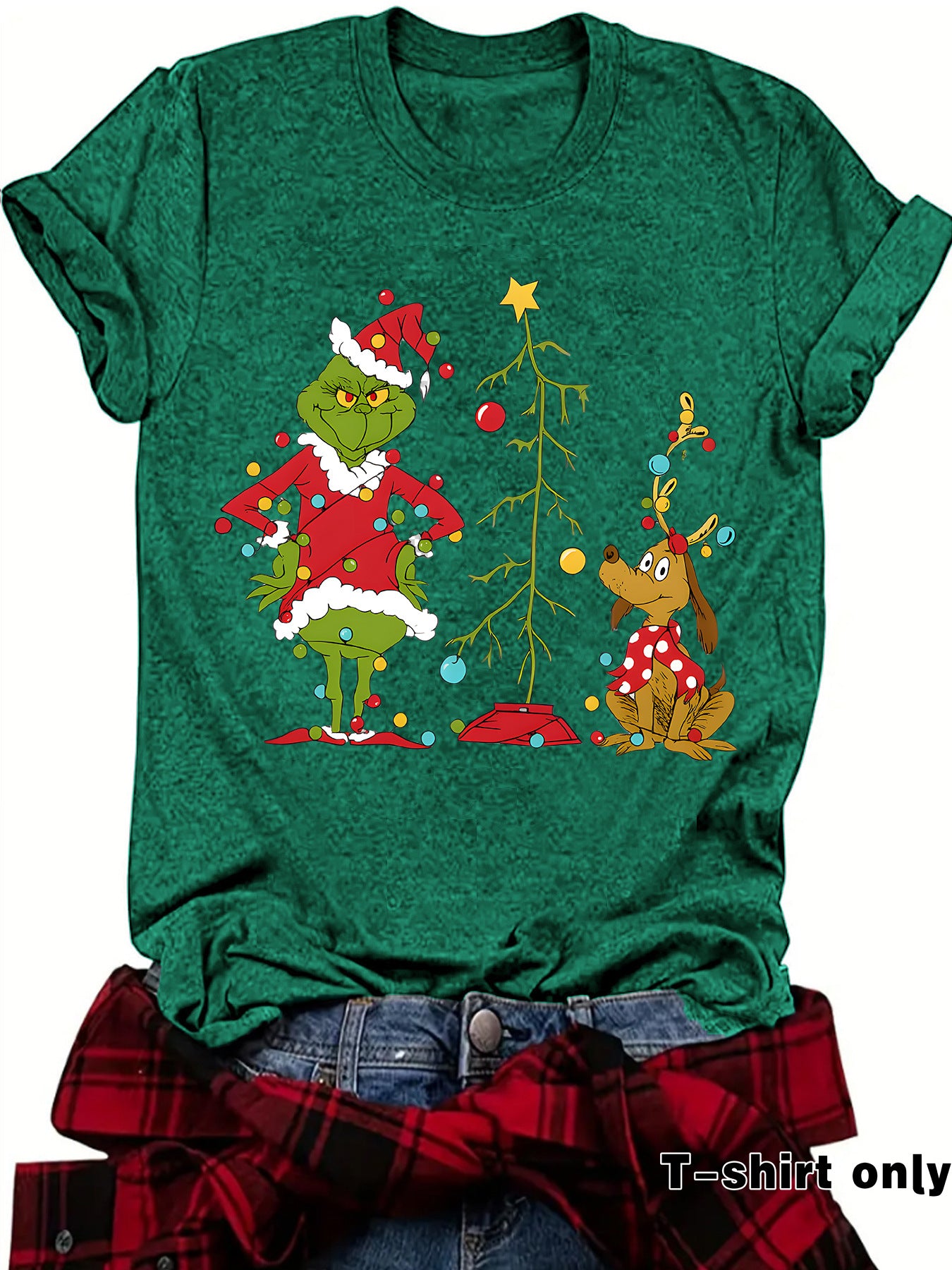 Cartoon Grinch fur monster printed hoodie