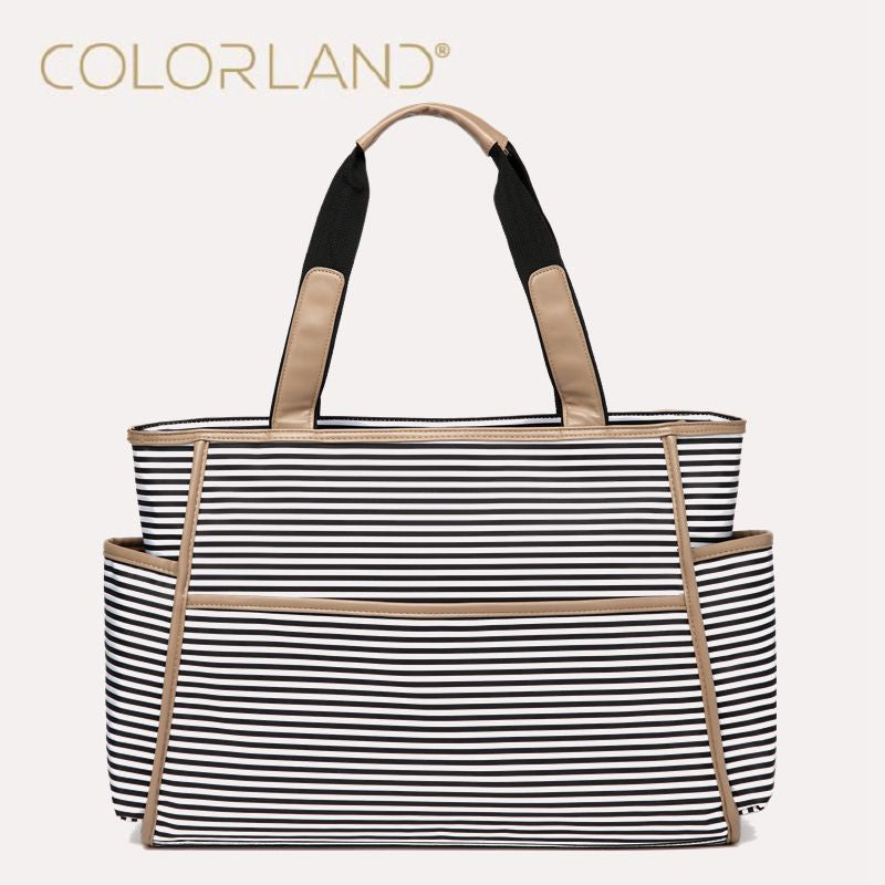 Colorland Black White Stripes Baby Diaper Bag