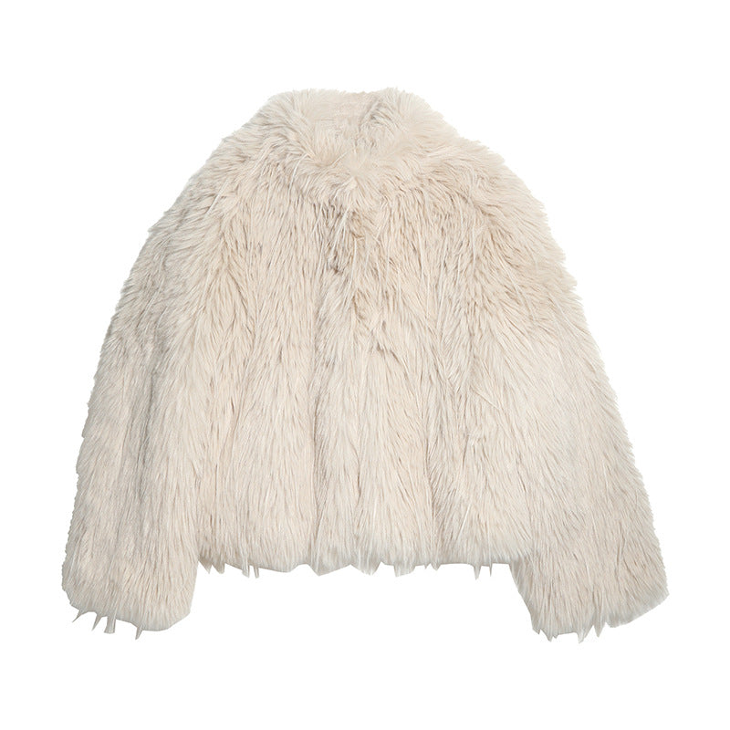 Streetwear Faux Mongolian Sheepskin Fur Coat