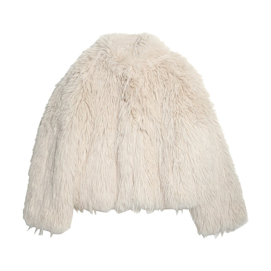 Streetwear Faux Mongolian Sheepskin Fur Coat