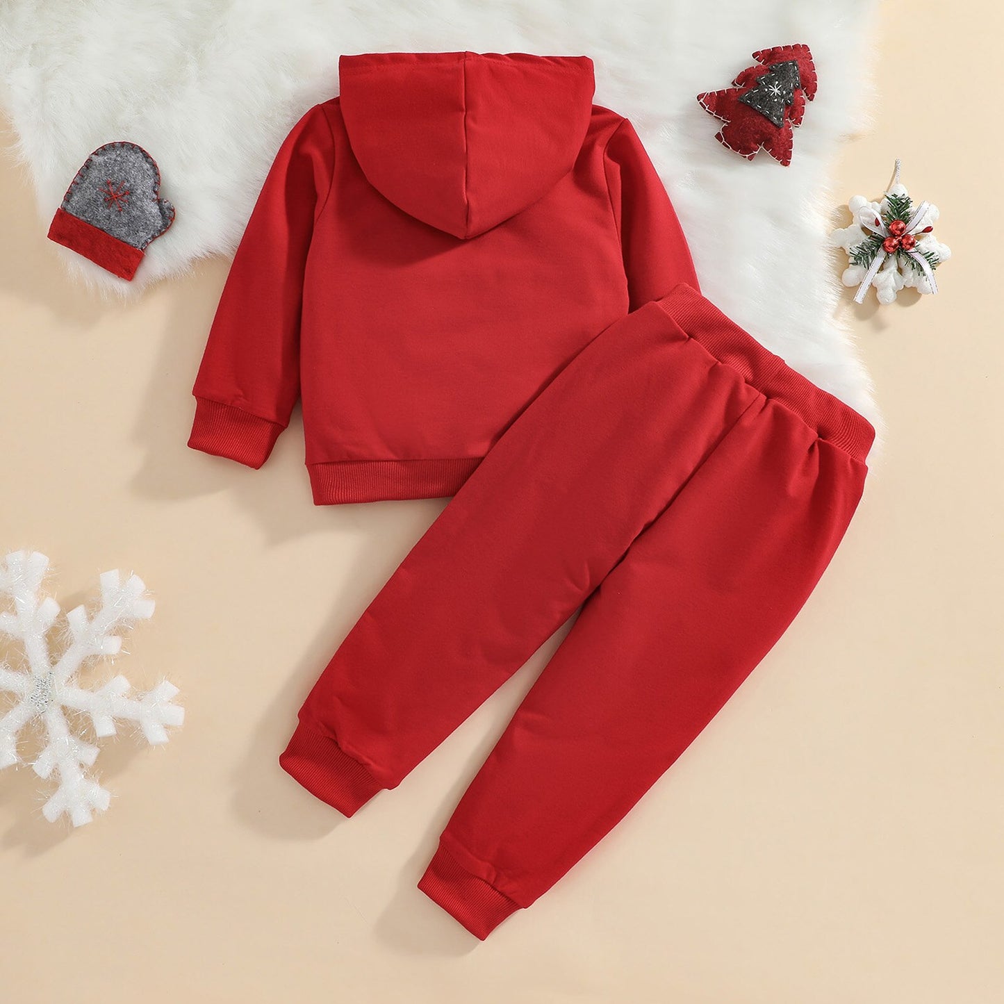 Christmas Hooded Sweater Set Baby Hooded Tops