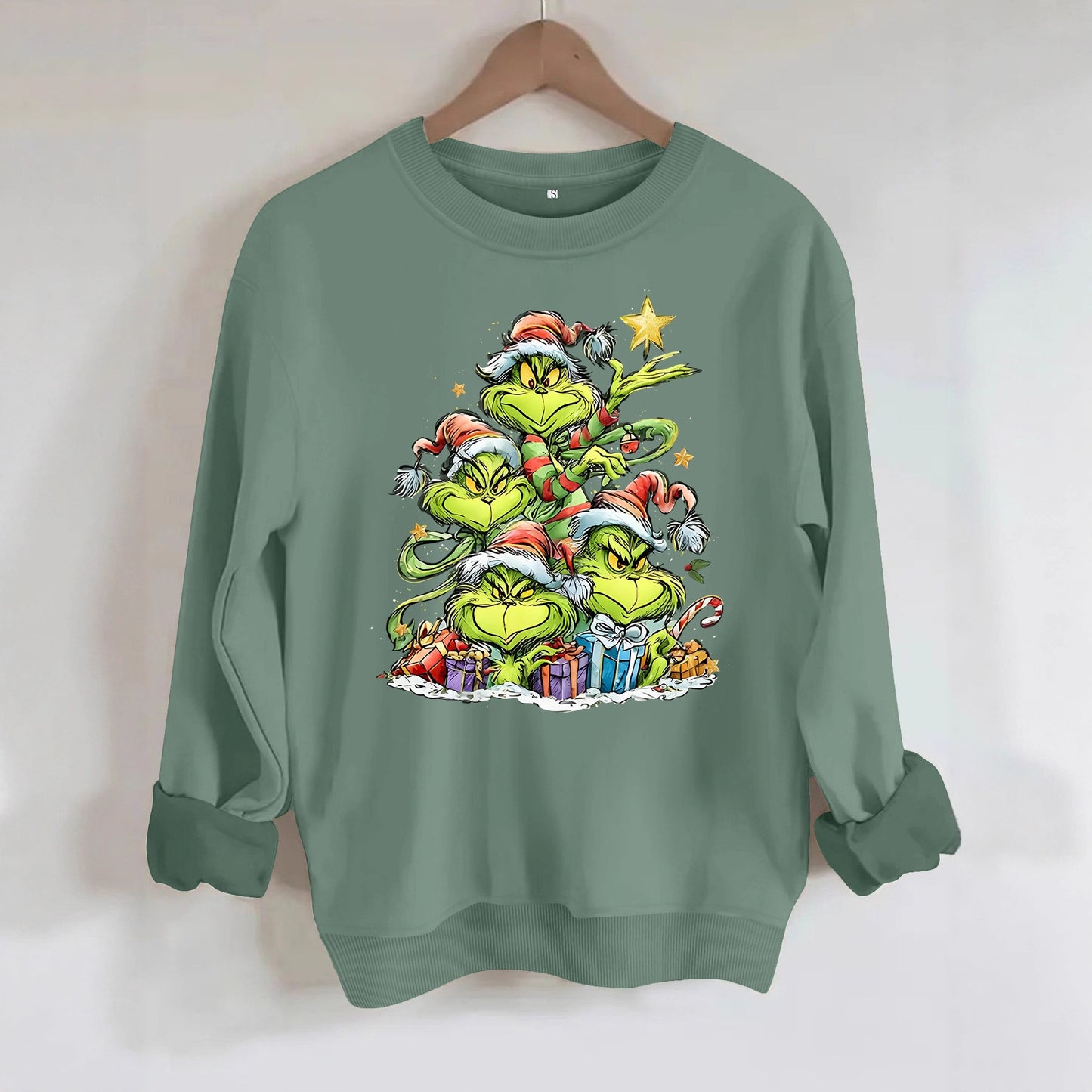 Long sleeved round neck shirt Grinch