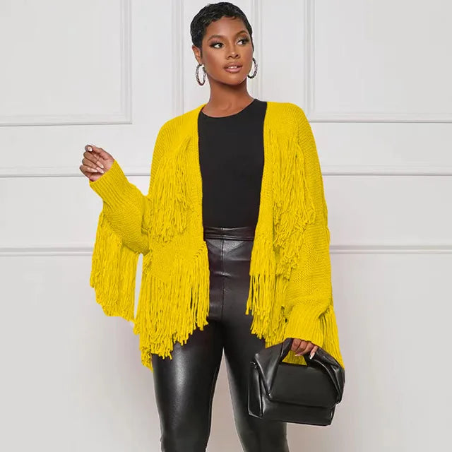 Winter Long Sleeve Knitted Shaggy Fluffy Loose Cardigan