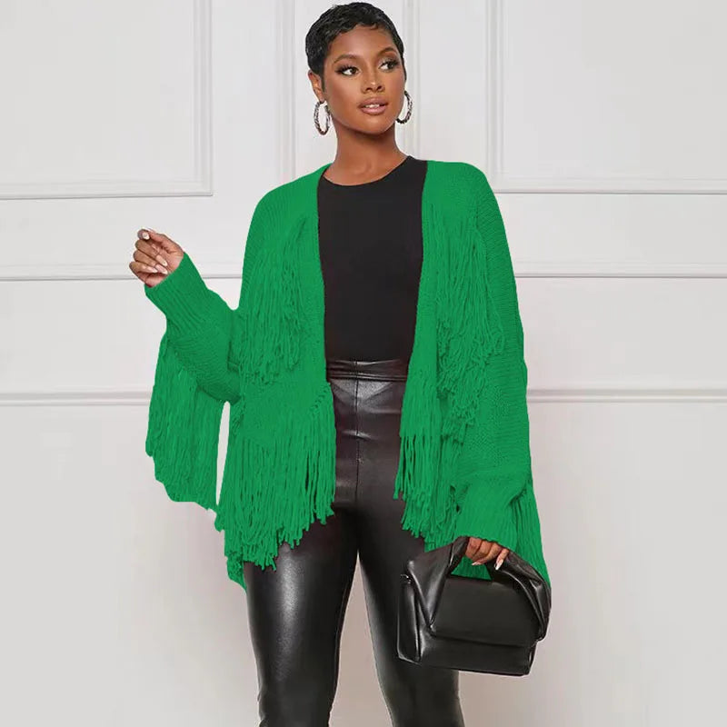 Winter Long Sleeve Knitted Shaggy Fluffy Loose Cardigan