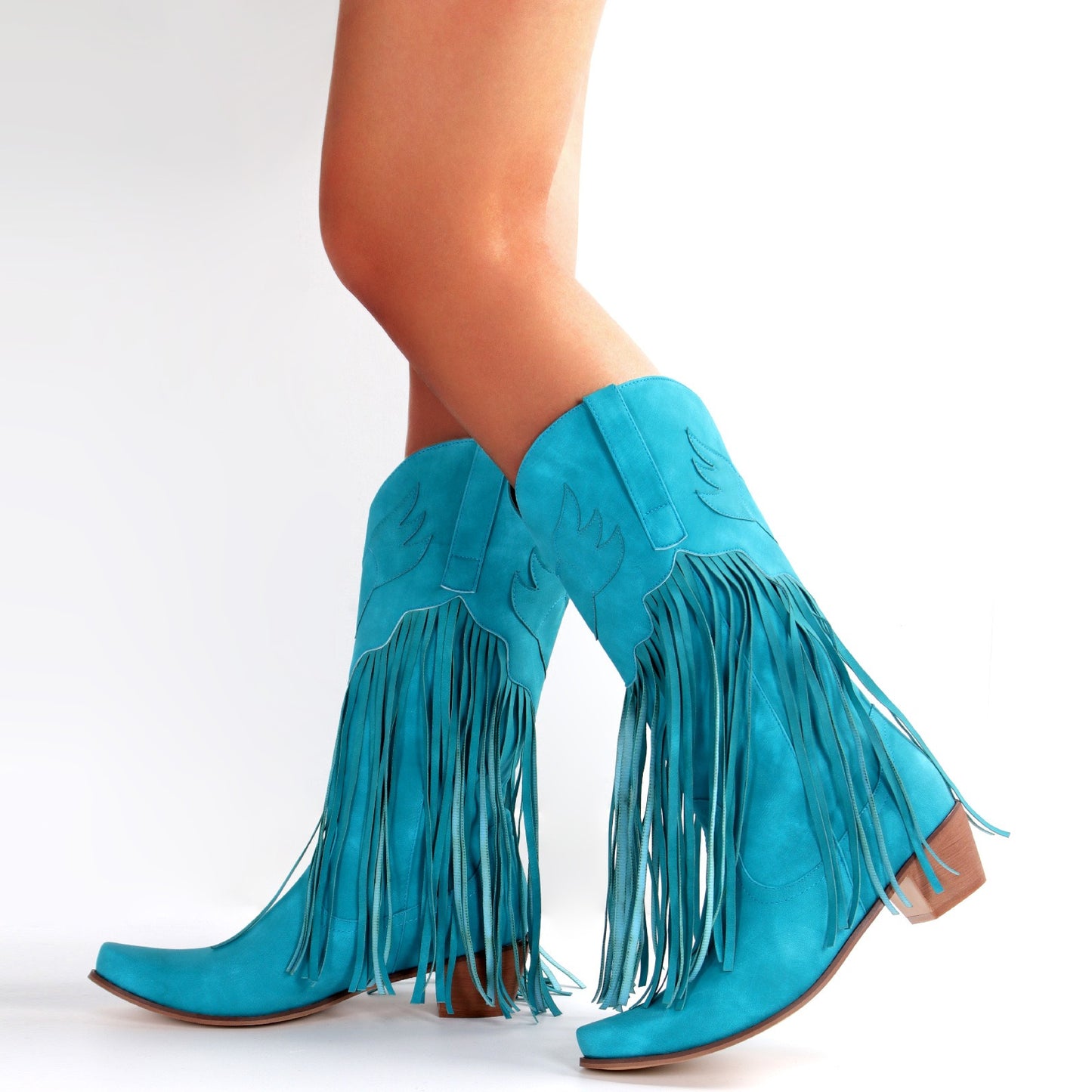 Fashion Women Cowboy Boots Retro Tassel Mid Boots