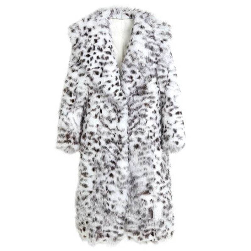 Winter imitation fox fur young leopard-print fur coat