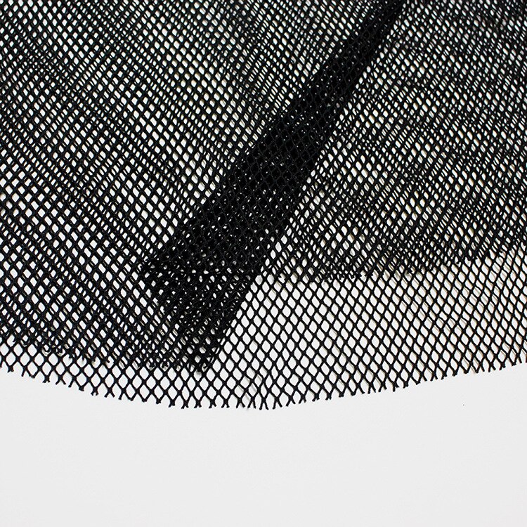 Women Fishnet Mesh See-through Black shirt