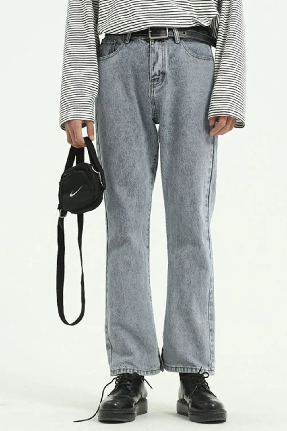 Side Slit Jeans with Pockets