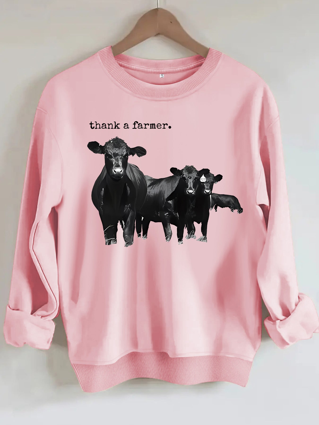 Cowboy and letter printed long sleeved sweatshirt