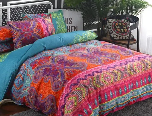 Boho Chic 3-Piece Duvet Set with Pillowcases