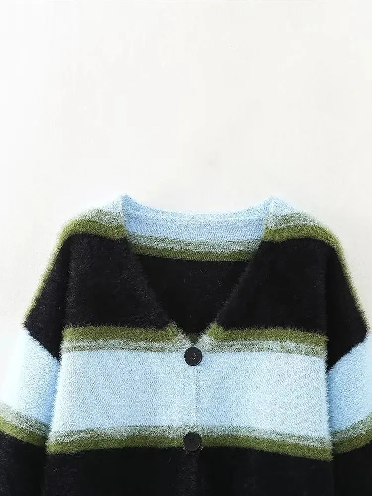 Striped Knitted Cardigan