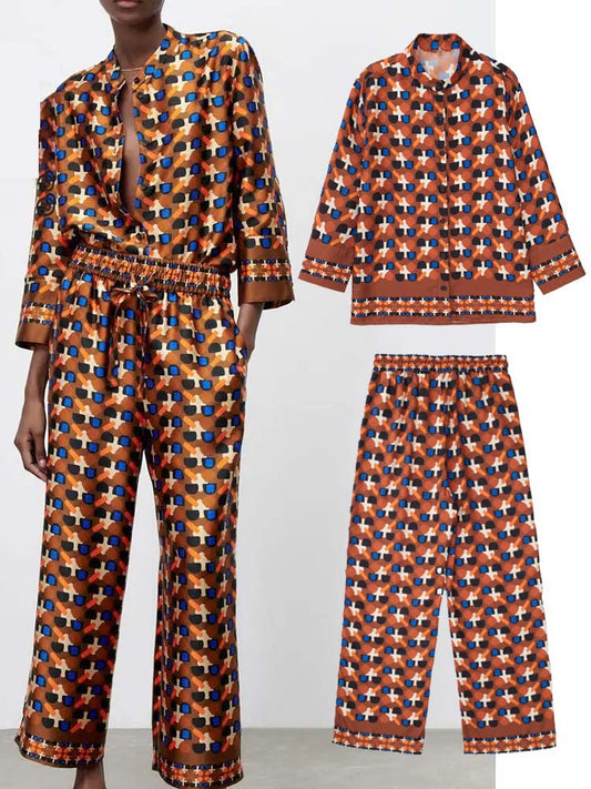 Woman 2 Pieces Shirts Pants Sets