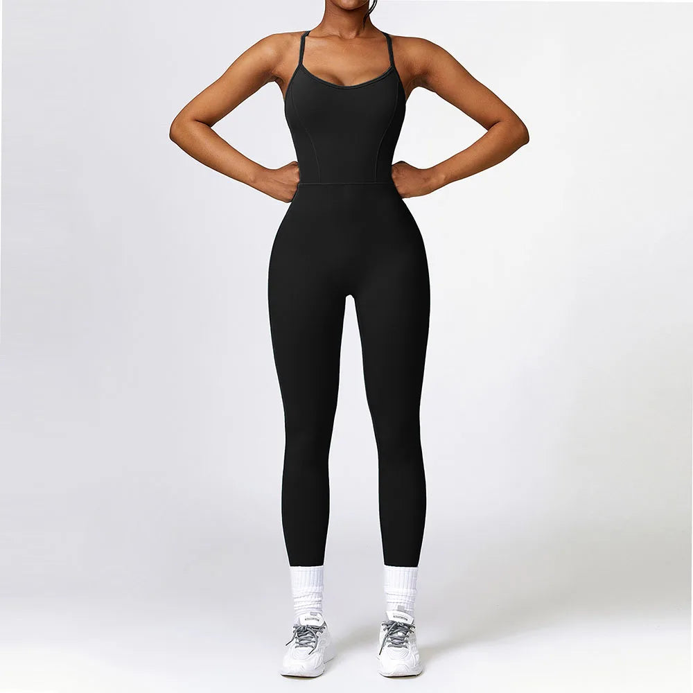 Yoga Jumpsuits Women Sleeveless Hollow Back