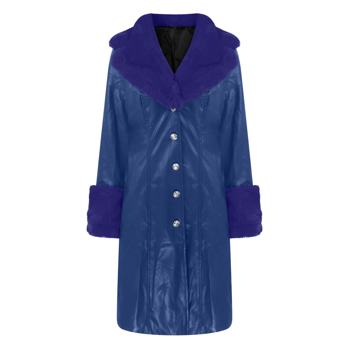 Splice Large Fur Collar Zipper Coat