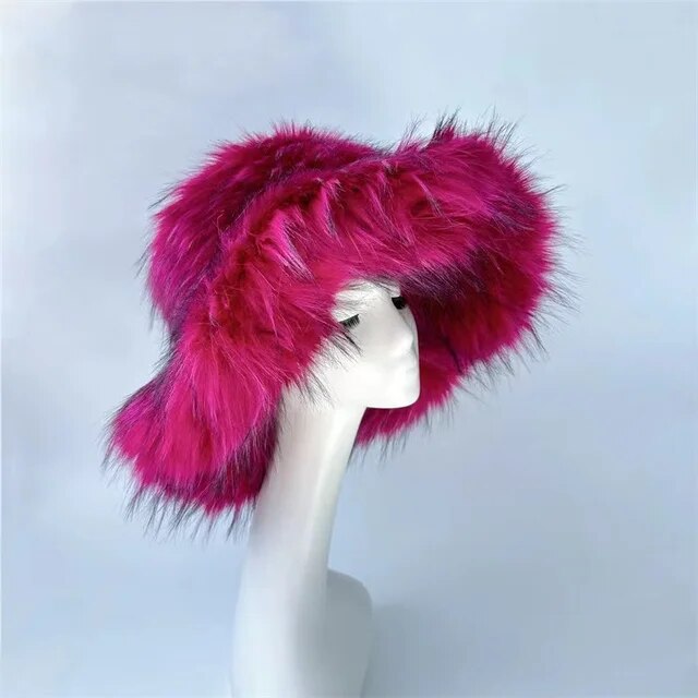 Fluffy Faux Fur Bucket Hat