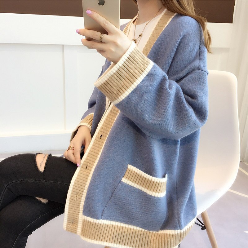 Winter Long Sleeve V-neck Casual Cardigan