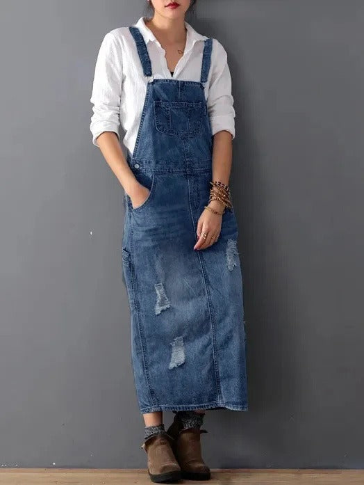 Cowboy skirt with holes and straps