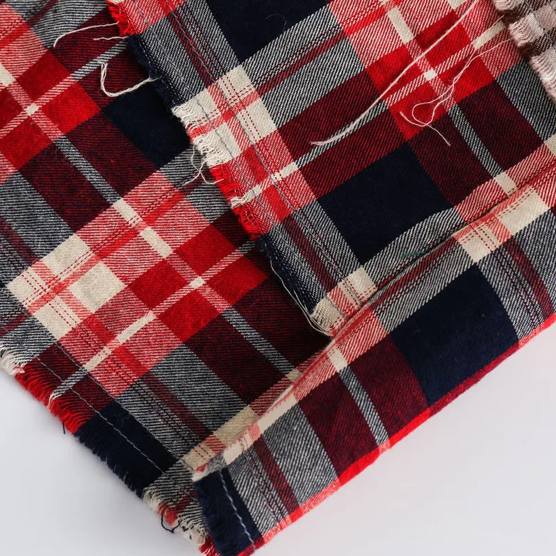Streetwear Broken Patchwork Plaid Shirt