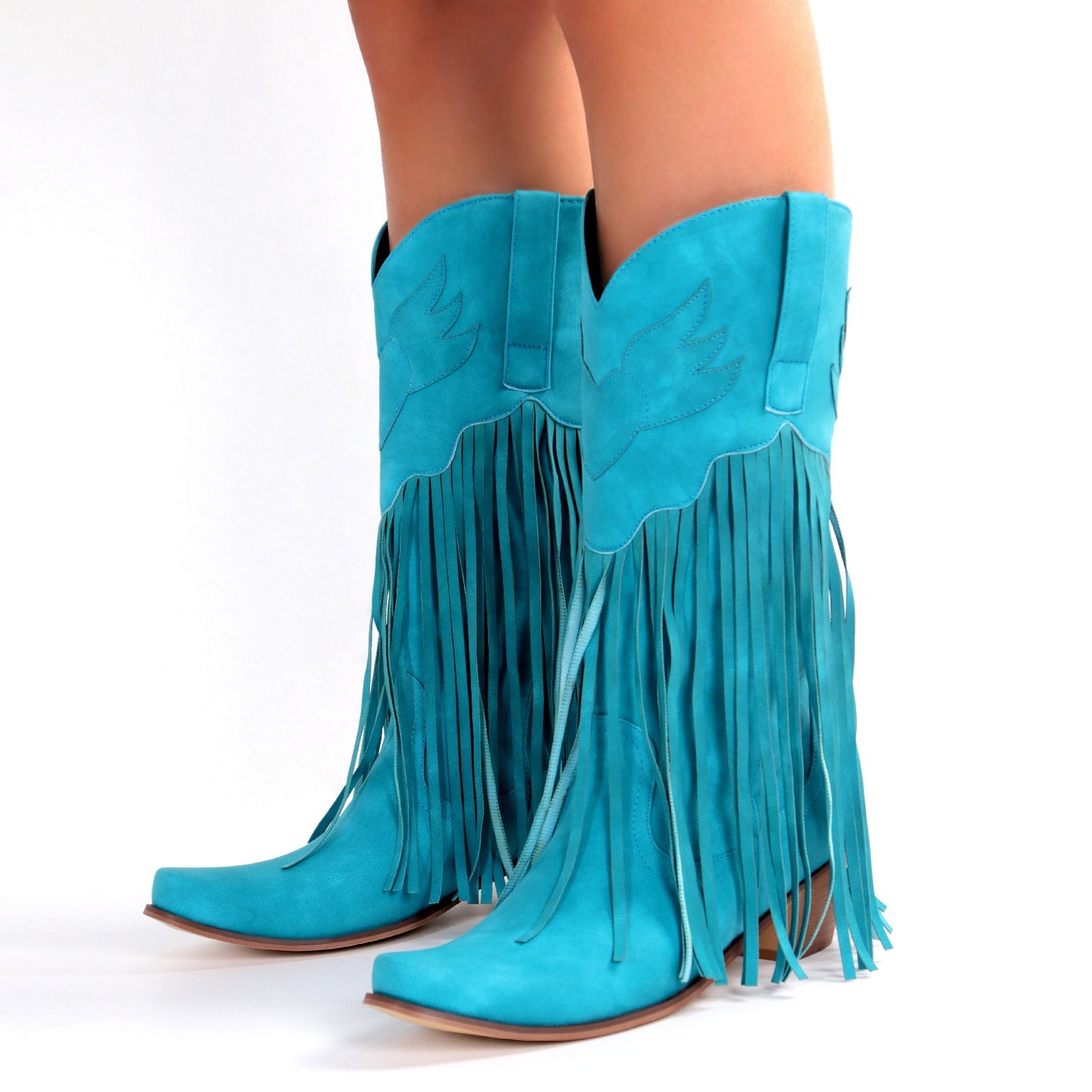 Fashion Women Cowboy Boots Retro Tassel Mid Boots