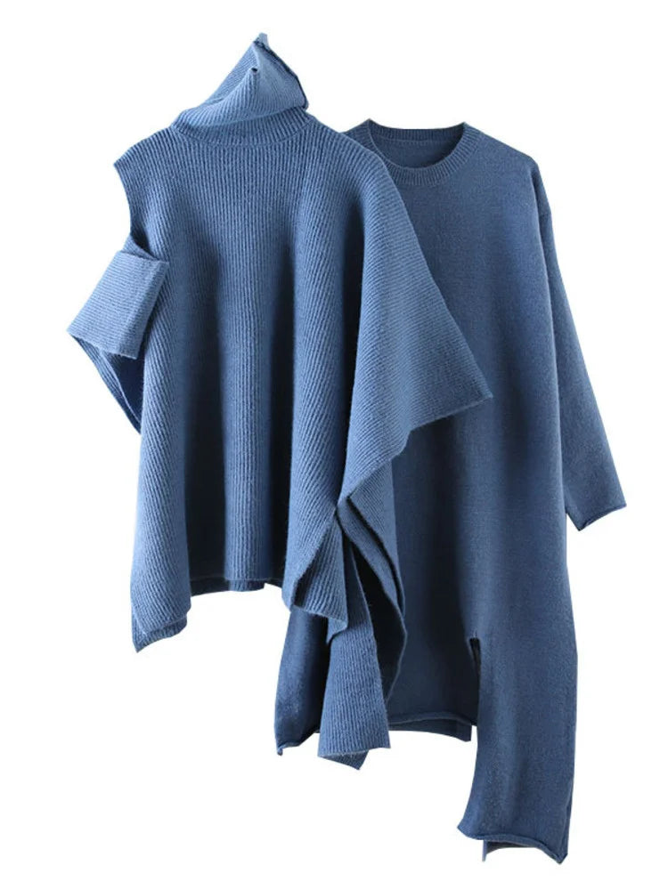Women Suit Solid Turtleneck