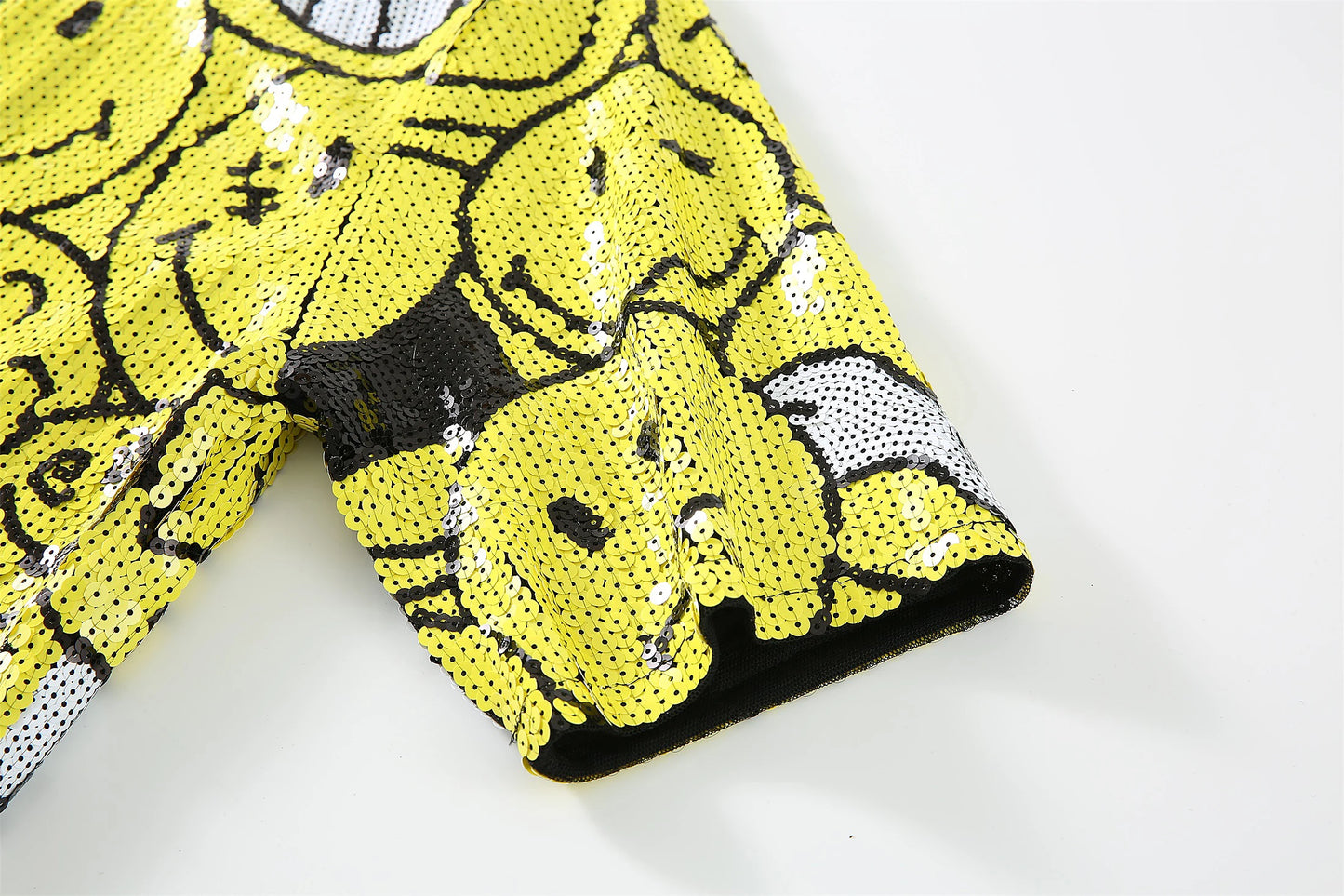 Summer High Quality Female Print Short Sleeve Sequin Streetwear