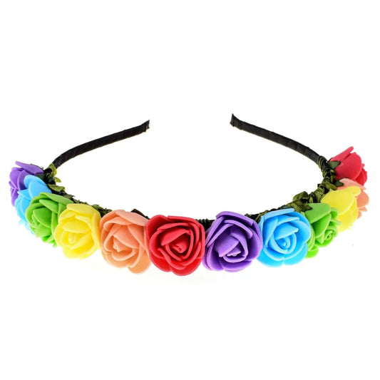Boho Rose Floral Crown Headband