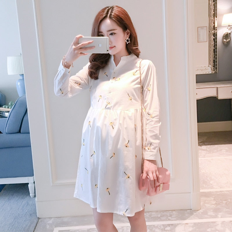 Fashion Maternity Shirt Dress