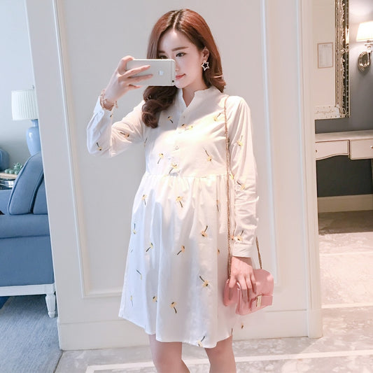 Fashion Maternity Shirt Dress