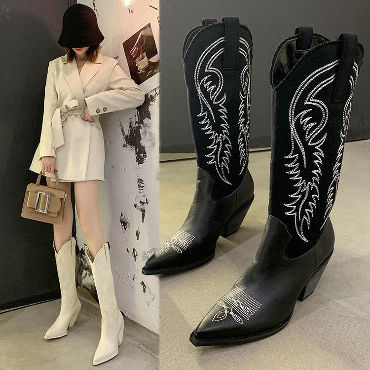 Fashion Embossed Microfiber Leather Women Boots