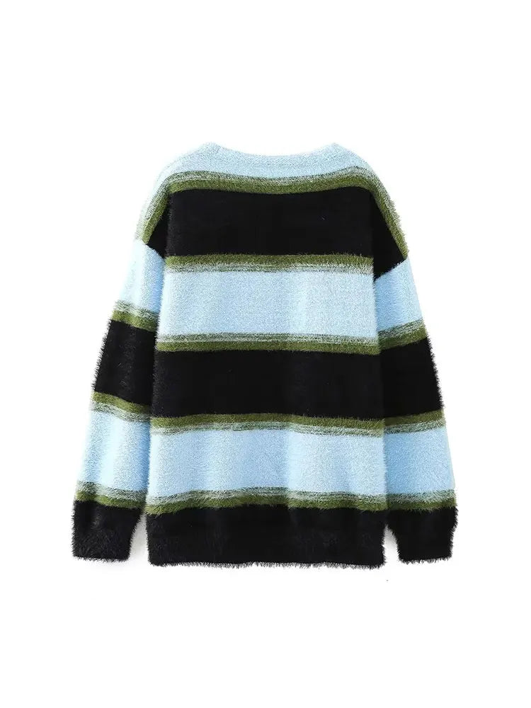 Striped Knitted Cardigan