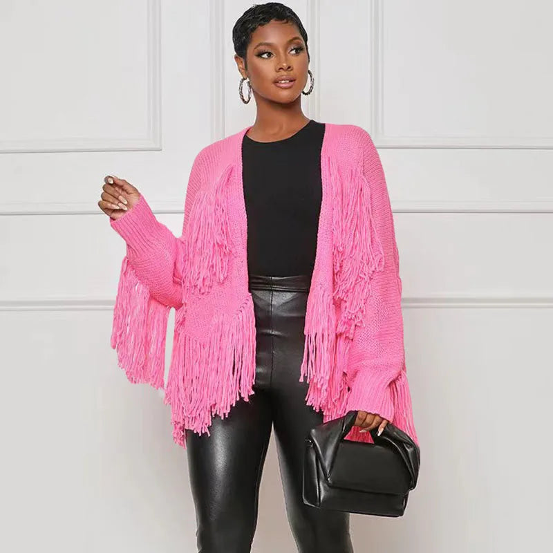Winter Long Sleeve Knitted Shaggy Fluffy Loose Cardigan