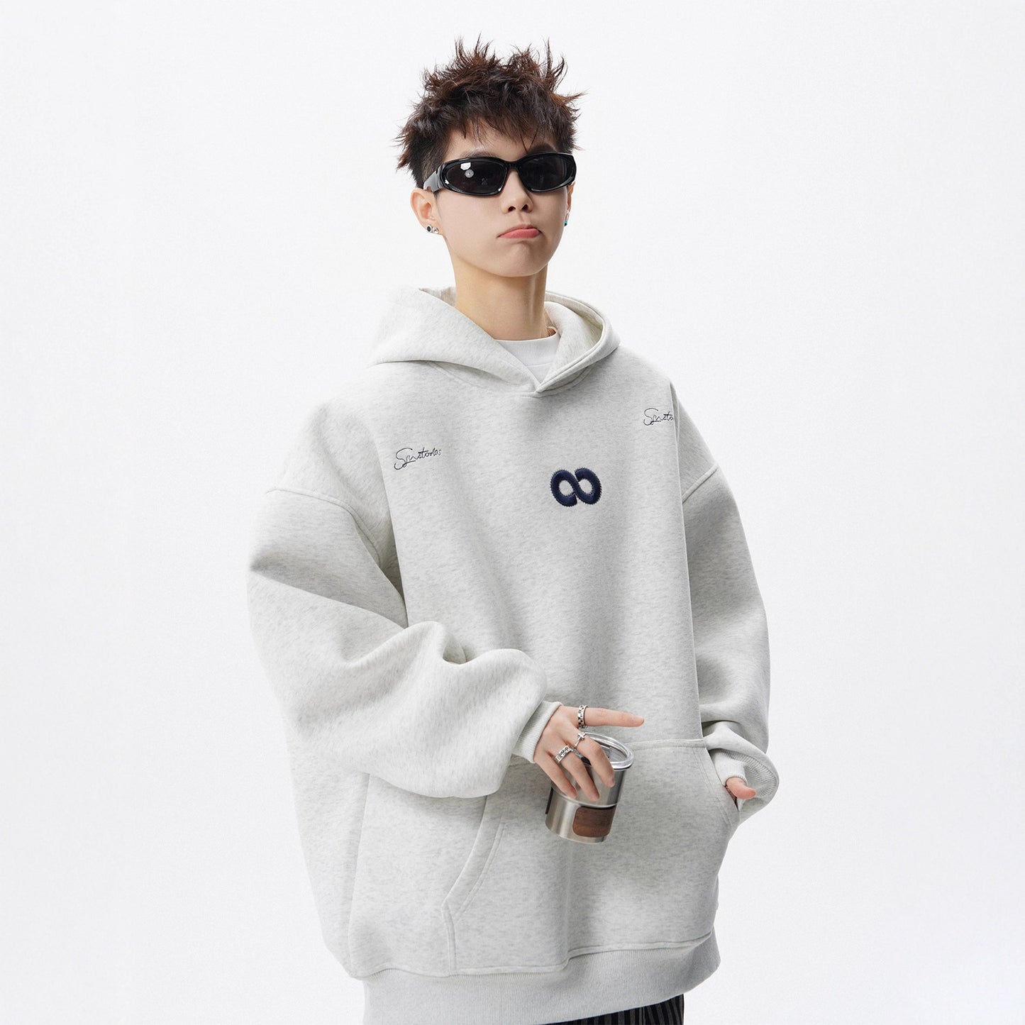 Heavyweight Vintage Letter Embroidery Hoodie