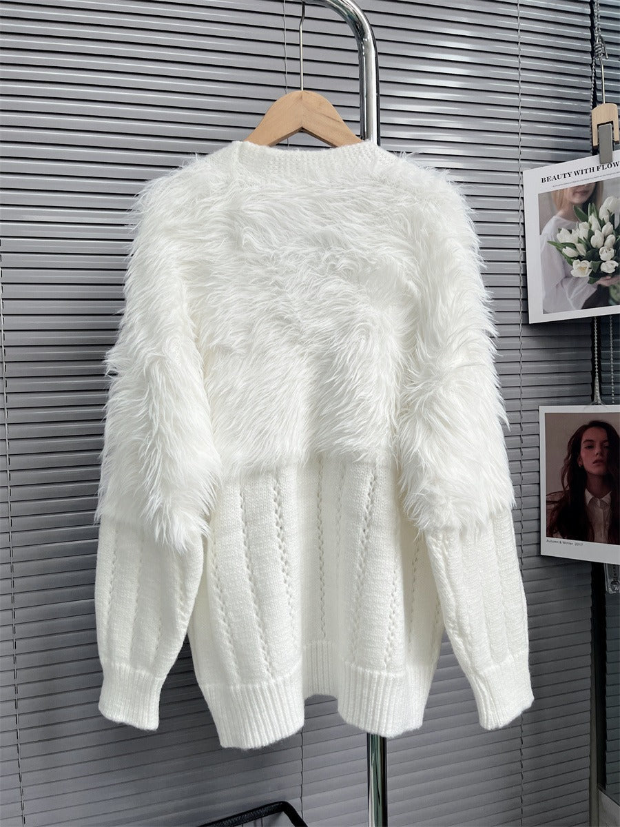 Women Sweater Spring Winter Loose Mink Fleece