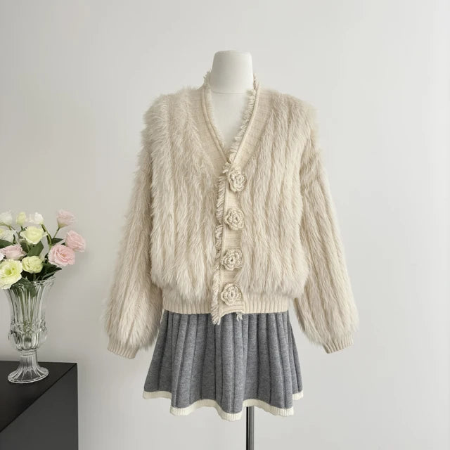 V-Neck Knitted Cardigan