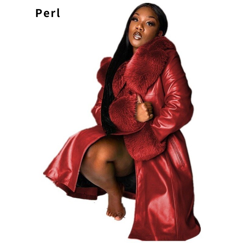 Splice Large Fur Collar Zipper Coat
