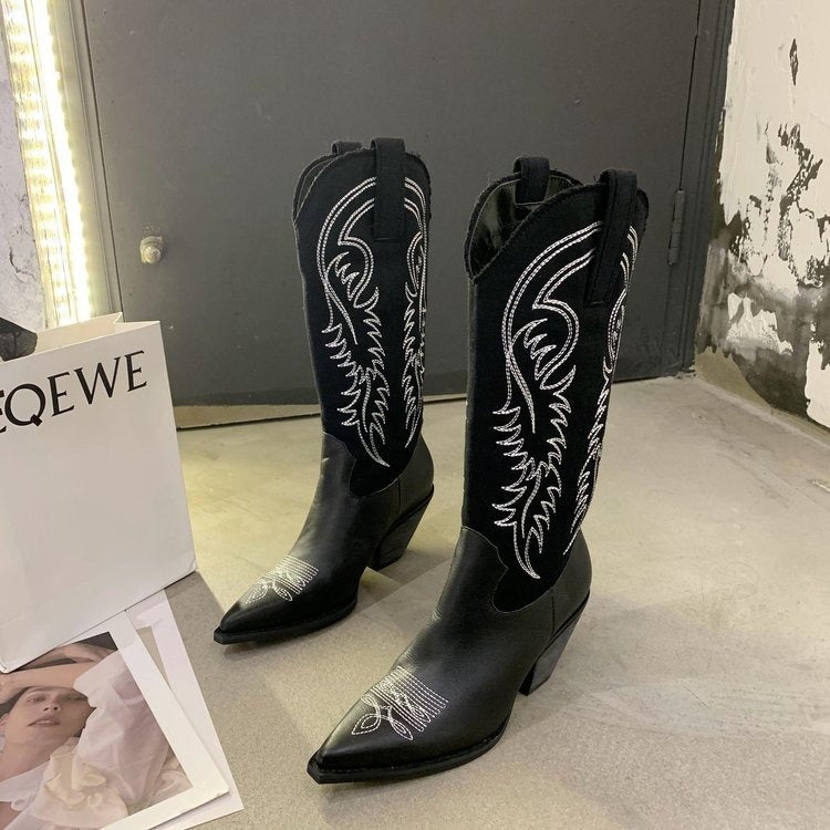 Fashion Embossed Microfiber Leather Women Boots