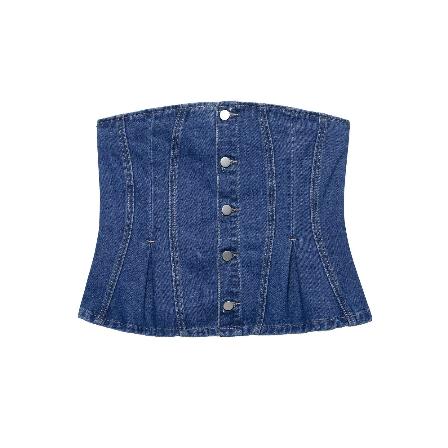 Cowboy corset+denim shorts set for women