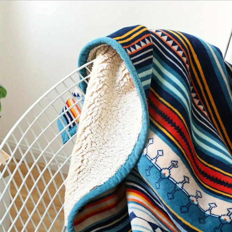 Boho Striped Comfort Flannel Blanket