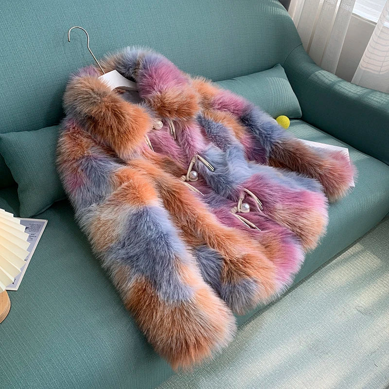 Winter  Faux Fox Fur Coat