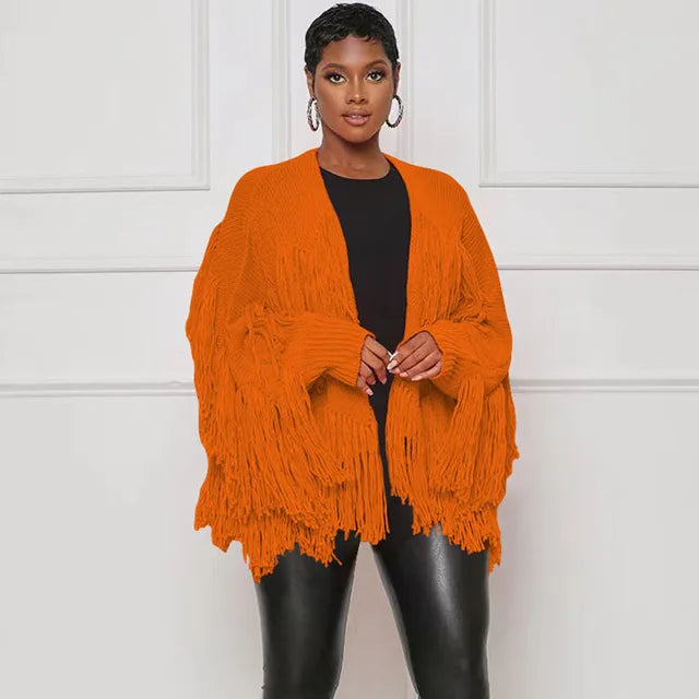 Winter Long Sleeve Knitted Shaggy Fluffy Loose Cardigan