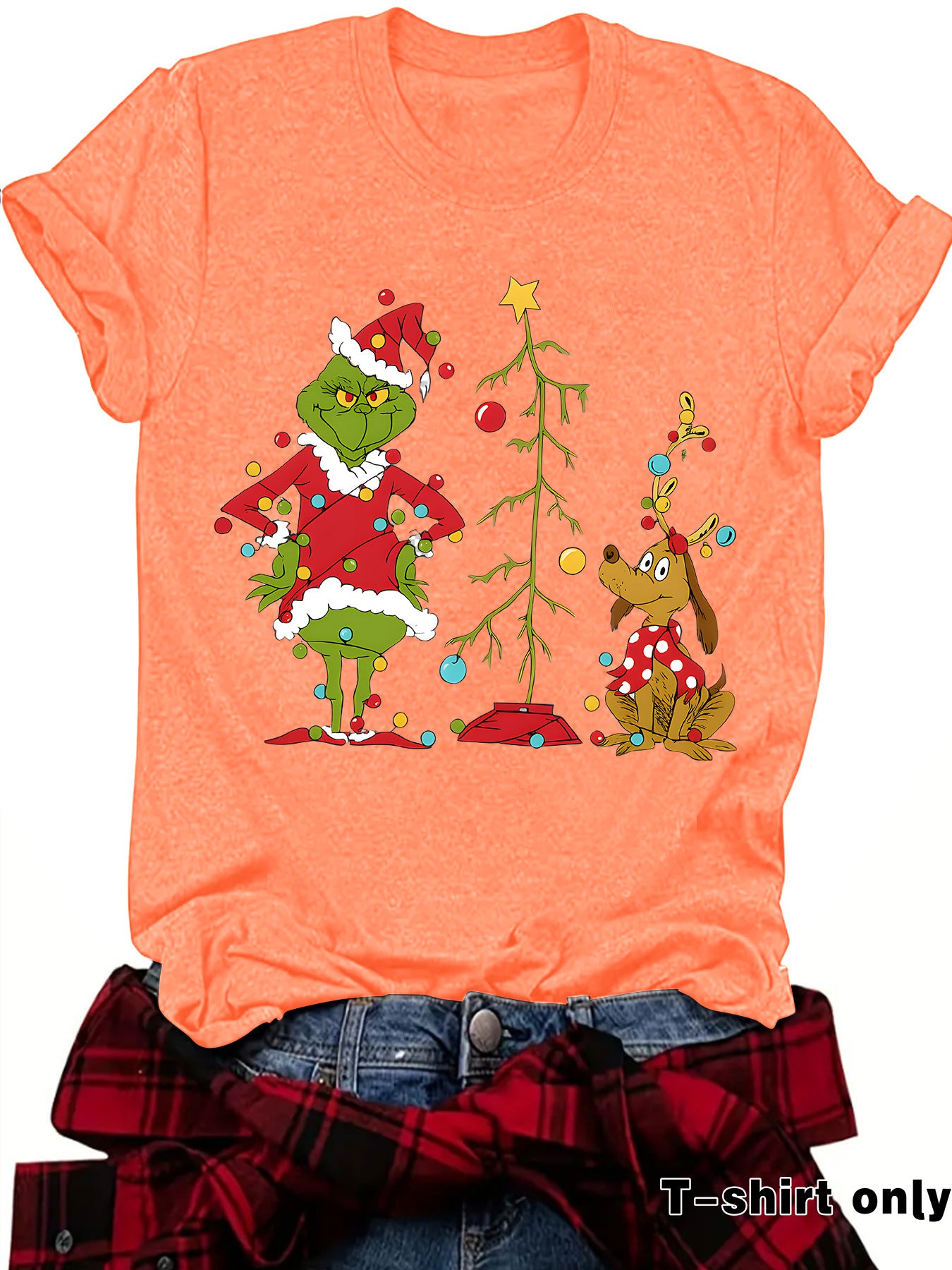 Cartoon Grinch fur monster printed hoodie