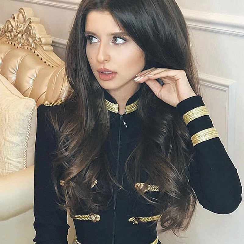 Elegant Long Sleeve Bandage Jacket