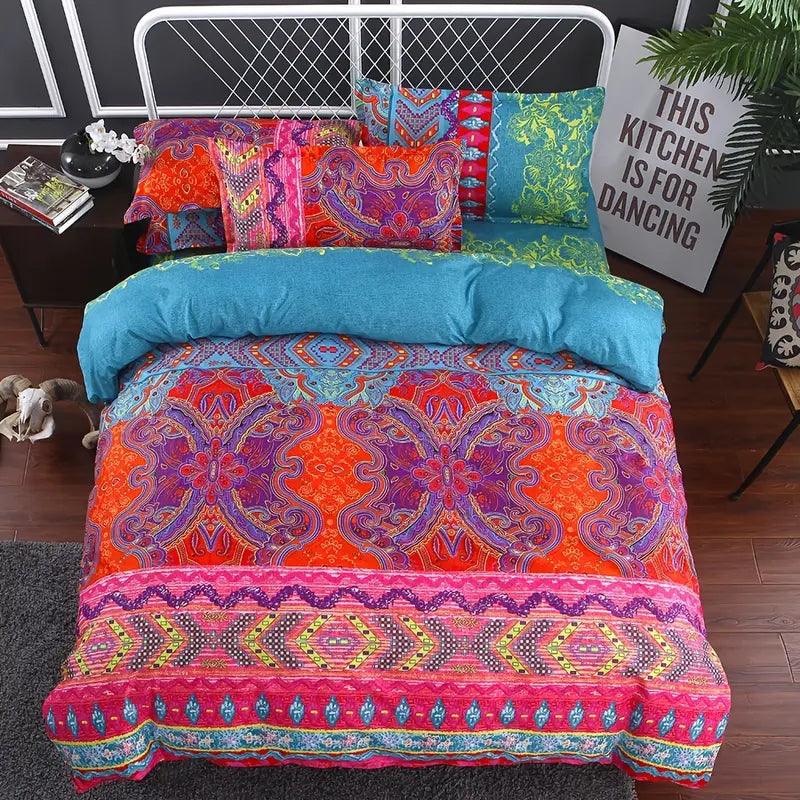 Boho Chic 3-Piece Duvet Set with Pillowcases